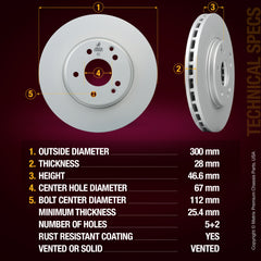 Metrix Premium Front Disc Brake Rotor 83742MF suspension steering brake parts