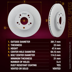 ORIGINAL EQUIPMENT PRECISION: All brake rotors meet or exceed the manufacturing and quality standards of original equipment manufacturers (OEM)