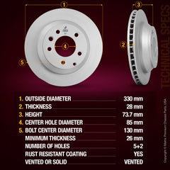 Metrix Premium Rear Disc Brake Rotor Kit 92337MT aftermarket car parts