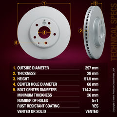 Metrix Premium Front Disc Brake Rotor Kit 92524MT aftermarket car parts