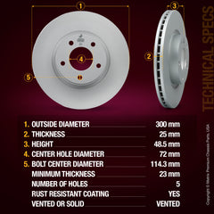 Metrix Premium Front Disc Brake Rotor Kit 92523MT aftermarket car parts