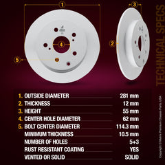 Metrix Premium Rear Disc Brake Rotor Kit 92612MT aftermarket car parts