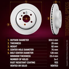 Metrix Premium Front Disc Brake Rotor 83818MF aftermarket car parts