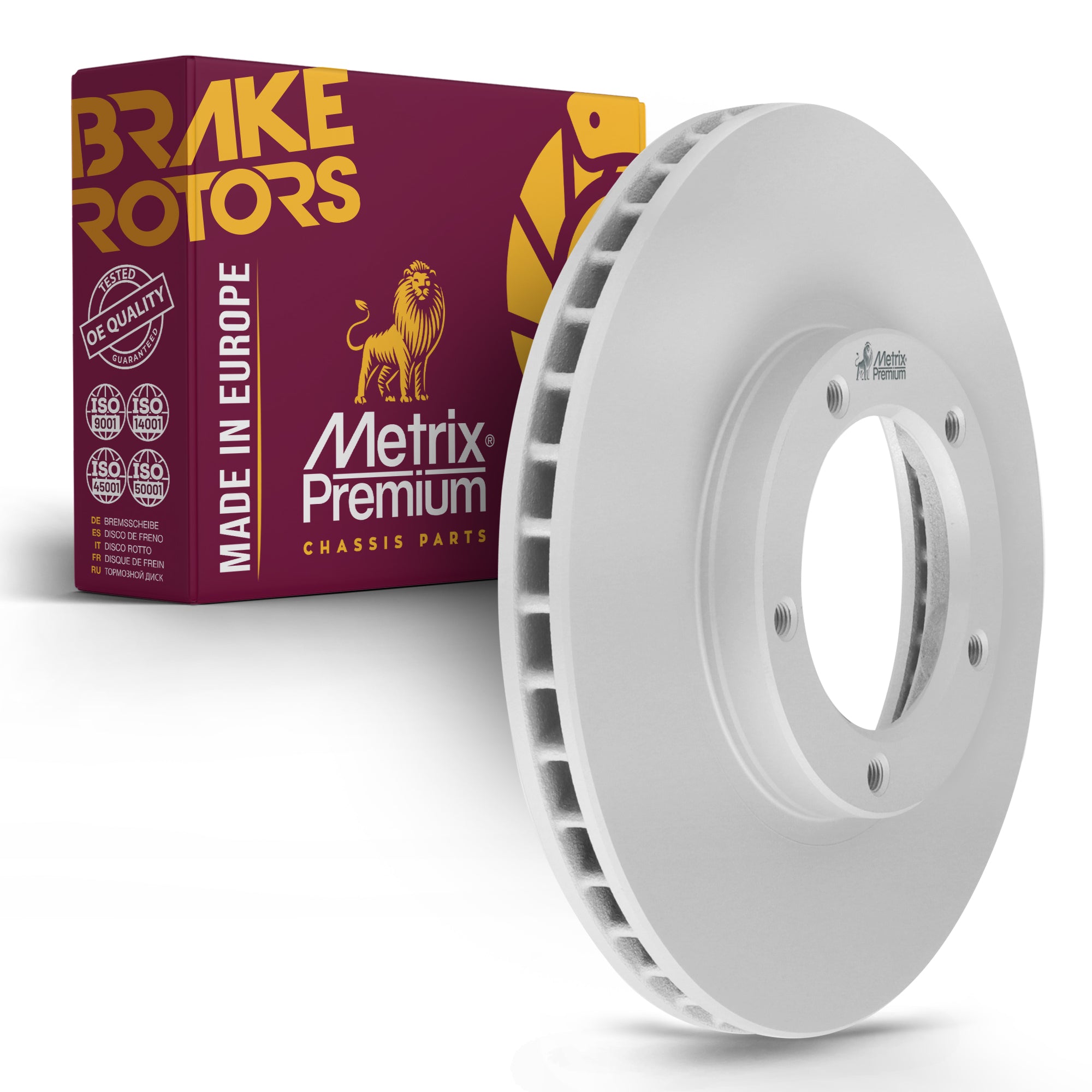 Metrix Premium Chassis Parts - 10 inch (254mm) Front Coated Vented Disc Brake Rotor Fits 1995-2004 Toyota Tacoma, Made in Europe