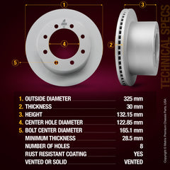 Metrix Premium Rear Disc Brake Rotor 83851MF suspension steering brake parts