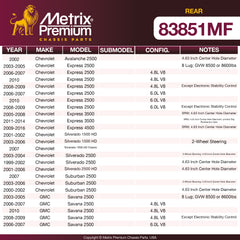 Metrix Premium Rear Disc Brake Rotor 83851MF OEM fit spare parts