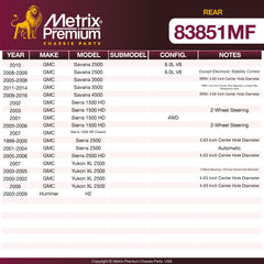 Metrix Premium Rear Disc Brake Rotor 83851MF aftermarket car parts