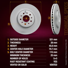 Metrix Premium Front Disc Brake Rotor Kit 92556MT aftermarket car parts