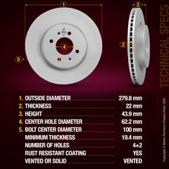 Metrix Premium Front Disc Brake Rotor 83862MF aftermarket car parts