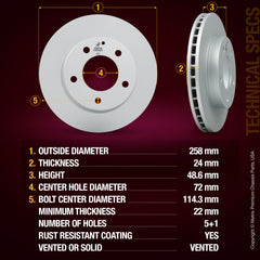 Metrix Premium Front Disc Brake Rotor Kit 92519MT aftermarket car parts
