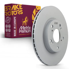 Metrix Premium Chassis Parts - 11.1 inch (282mm) Front Coated Vented Disc Brake Rotor Fits Acura CSX, Acura ILX, Honda Accord, Honda CR-Z, Civic, Element, Fit, Replacement 09.A455.1X, Made in Europe