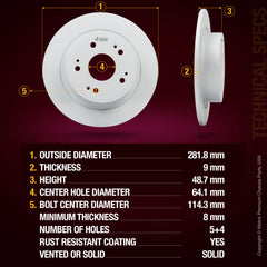 ORIGINAL EQUIPMENT PRECISION: All brake rotors meet or exceed the manufacturing and quality standards of original equipment manufacturers (OEM)
