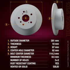 Metrix Premium Rear Disc Brake Rotor Kit 92608MT aftermarket car parts
