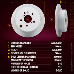 Metrix Premium Rear Disc Brake Rotor Kit 92720MT aftermarket car parts