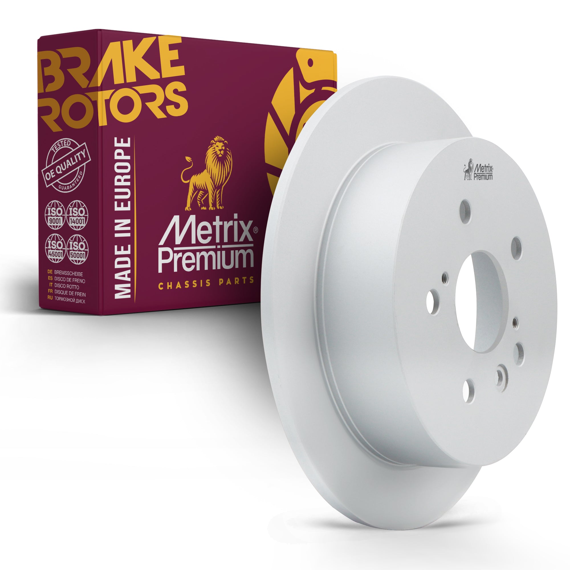 Metrix Premium Chassis Parts - 11.34 inch (288mm) Rear Coated Solid Disc Brake Rotor Fits 2004-2006 Lexus RX330, 2004-2007 Toyota Highlander, 2006-2008 Lexus RX400h, 2007-2009 RX350, Made in Europe