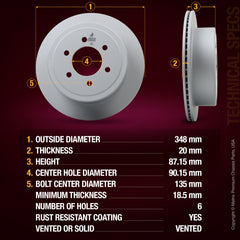 Metrix Premium Rear Disc Brake Rotor Kit 92606MT aftermarket car parts