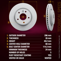 Metrix Premium Front Disc Brake Rotor 83922MF aftermarket car parts