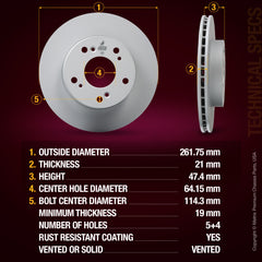 Metrix Premium Front Disc Brake Rotor Kit 92715MT aftermarket car parts