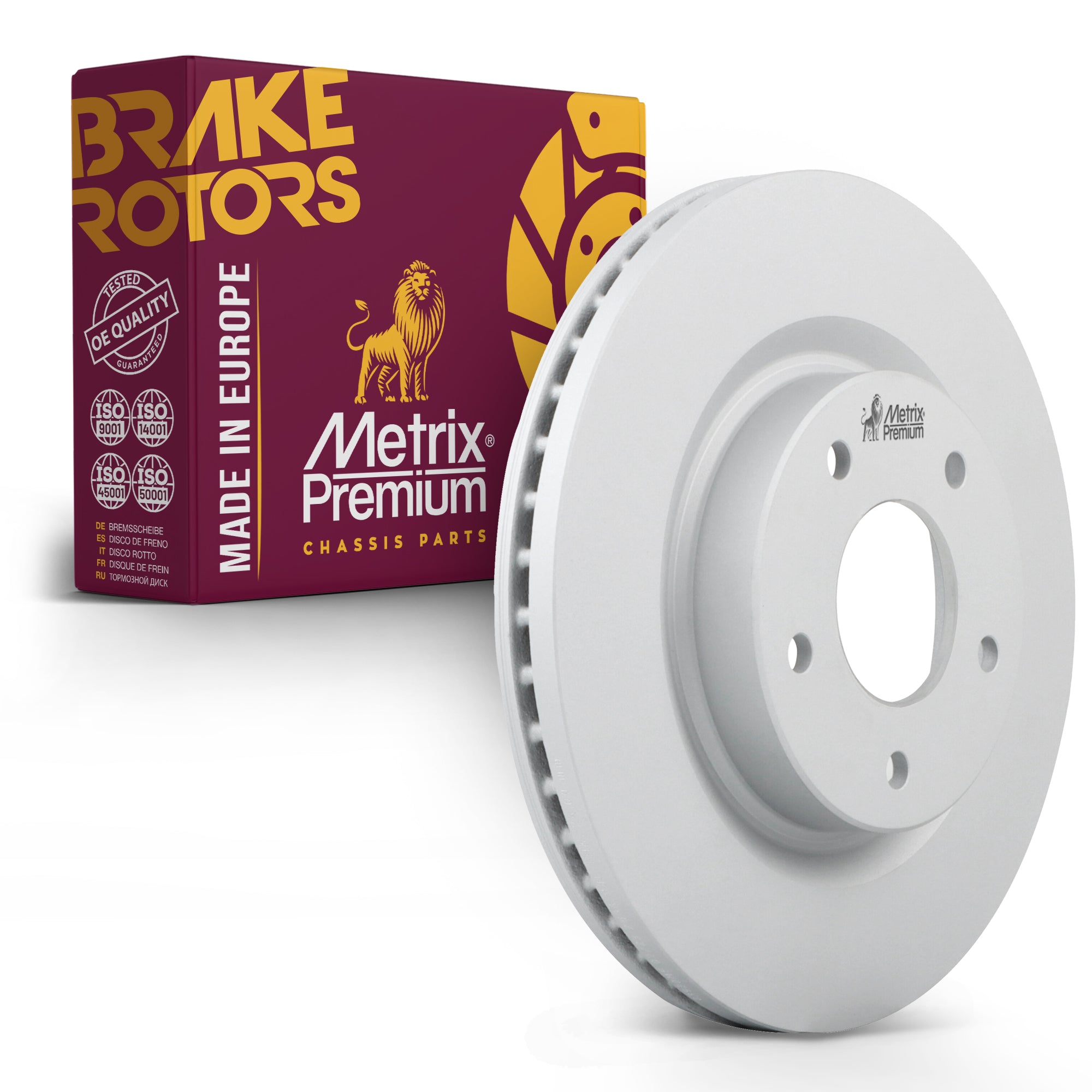 Metrix Premium Chassis Parts - 11.64 inch (295.75mm) Front Coated Vented Disc Brake Rotor Fits 2007-2013 Nissan Altima, Replacement 09.B546.11, Made in Europe