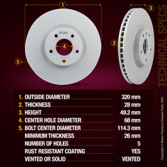 ORIGINAL EQUIPMENT PRECISION: All brake rotors meet or exceed the manufacturing and quality standards of original equipment manufacturers (OEM)