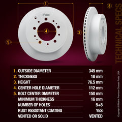 Metrix Premium brake rotors meet or exceed OEM standards for smooth, vibration-free braking.