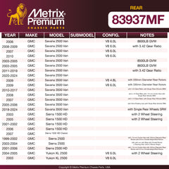 Metrix Premium Rear Disc Brake Rotor 83937MF aftermarket car parts