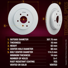 ORIGINAL EQUIPMENT PRECISION: All brake rotors meet or exceed the manufacturing and quality standards of original equipment manufacturers (OEM)