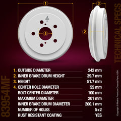 Metrix Premium Rear Brake Drum Kit 92210MT aftermarket car parts
