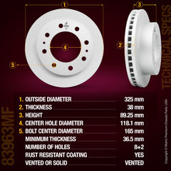 Metrix Premium Front Disc Brake Rotor 83963MF suspension steering brake parts