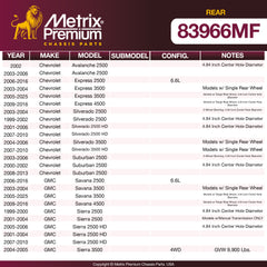Metrix Premium Rear Disc Brake Rotor 83966MF OEM fit spare parts
