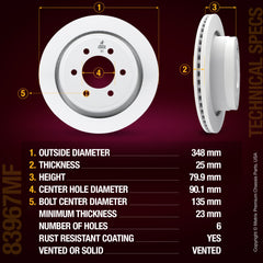 Metrix Premium Rear Disc Brake Rotor 83967MF aftermarket car parts