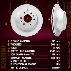 Metrix Premium Rear Disc Brake Rotor Kit 92290MT aftermarket car parts