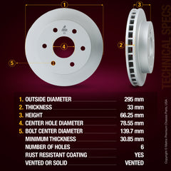 Metrix Premium Front Disc Brake Rotor 83971MF aftermarket car parts