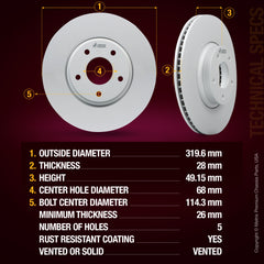 ORIGINAL EQUIPMENT PRECISION: All brake rotors meet or exceed the manufacturing and quality standards of original equipment manufacturers (OEM)
