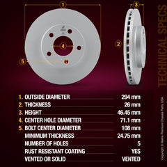 Metrix Premium Front Disc Brake Rotor 84006MF aftermarket car parts