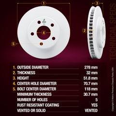 Metrix Premium Front Disc Brake Rotor Kit 92700MT aftermarket car parts
