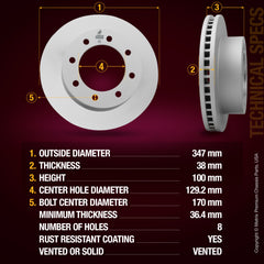 Metrix Premium Front Disc Brake Rotor Kit 92384MT aftermarket car parts