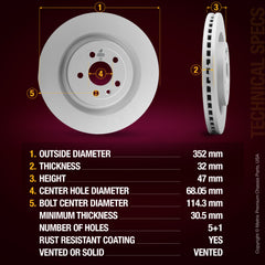 Metrix Premium Front Disc Brake Rotor Kit 92334MT aftermarket car parts