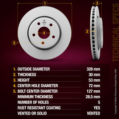 Metrix Premium Front Disc Brake Rotor 84029MF aftermarket car parts