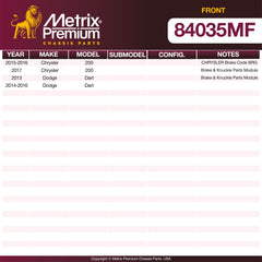 Metrix Premium Front Disc Brake Rotor 84035MF OEM fit spare parts