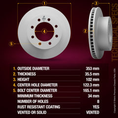 Metrix Premium Front Disc Brake Rotor Kit 92379MT aftermarket car parts