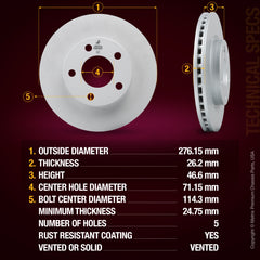 Metrix Premium Front Disc Brake Rotor 84051MF aftermarket car parts