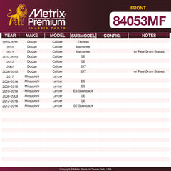 Metrix Premium Front Disc Brake Rotor 84053MF OEM fit spare parts