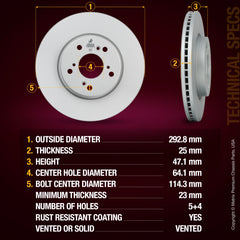 Metrix Premium Front Disc Brake Rotor 84056MF aftermarket car parts
