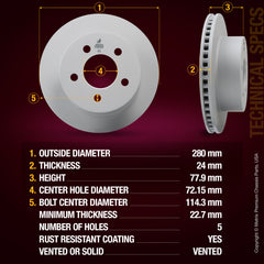 Metrix Premium Front Disc Brake Rotor 84057MF aftermarket car parts