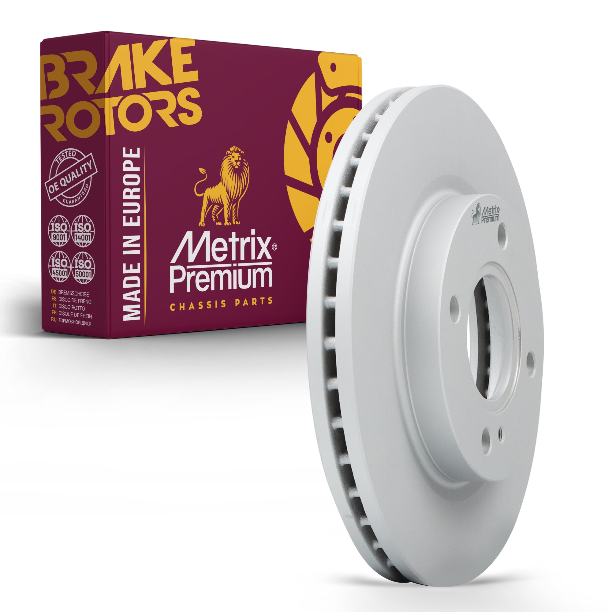 Metrix Premium Chassis Parts - 10.15 inch (257.9mm) Front Coated Vented Vented Disc Brake Rotor Fits 2011-2019 Ford Fiesta, Replacement 09.A968.21, Made in Europe