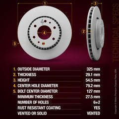 Metrix Premium Front Disc Brake Rotor Kit 92415MT aftermarket car parts
