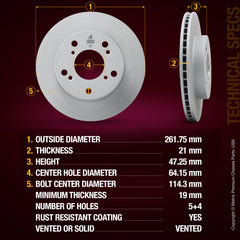 Metrix Premium Front Disc Brake Rotor Kit 92512MT aftermarket car parts