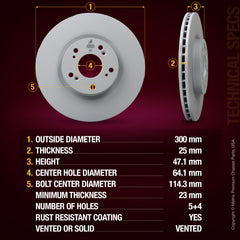 Metrix Premium Front Disc Brake Rotor Kit 92584MT aftermarket car parts
