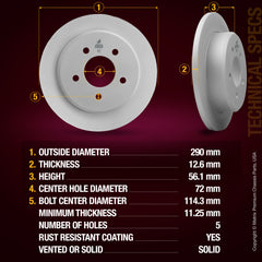 Metrix Premium Rear Disc Brake Rotor Kit 92377MT aftermarket car parts